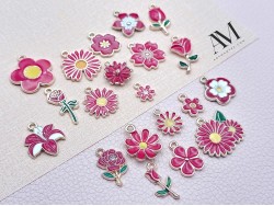 Метални висулки цветя микс пакет 20 броя 0161